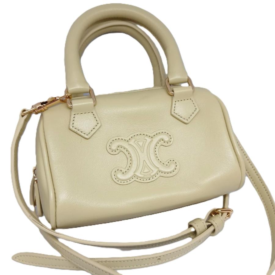 値下げ】 CELINE セリーヌ トリオンフ ミニボストン ハンドバッグ 2WAY 