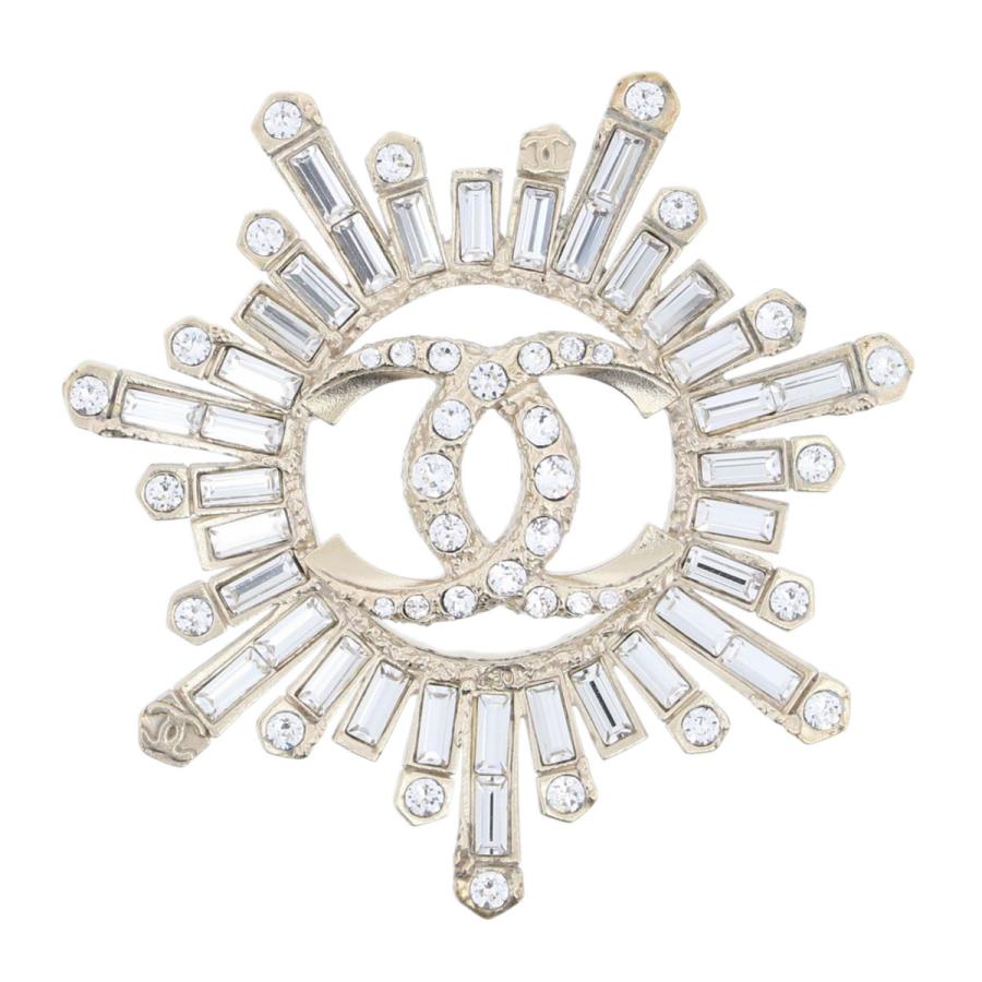 CHANEL シャネル ブローチ ココマーク アクセサリー GP ラインストーン