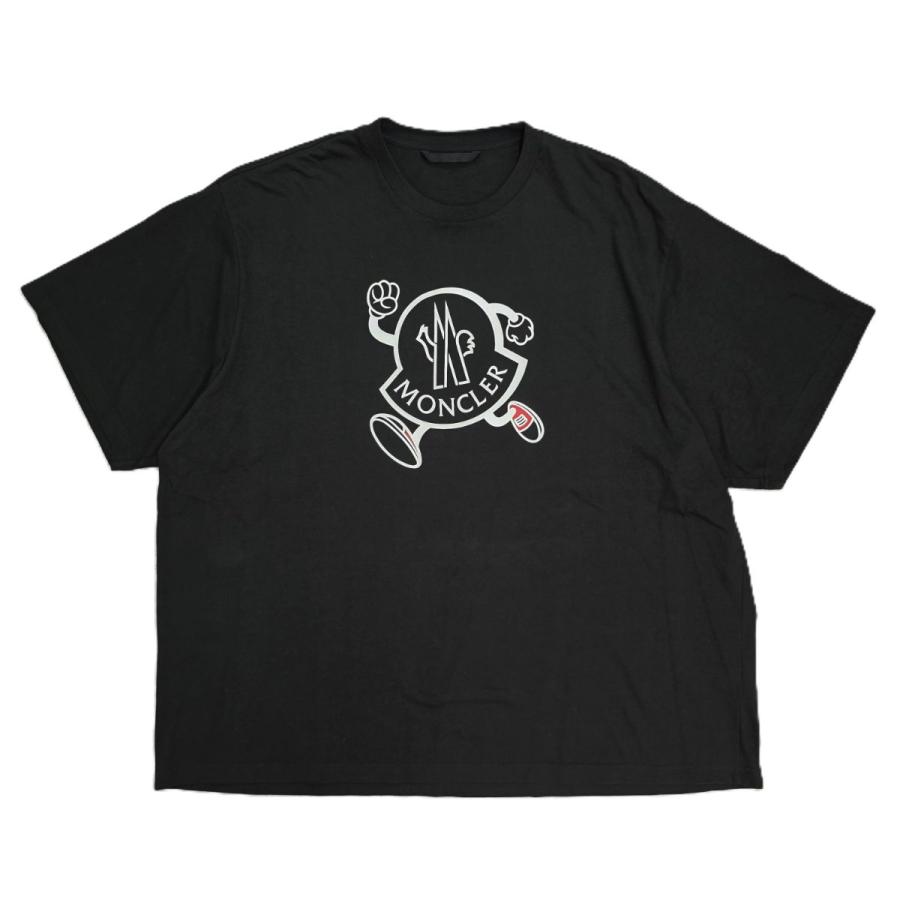 【訳あり希少】モンクレール 手書き風グラフィックロゴ Tシャツ ブラック M MONCLER（モンクレール） キャラクター グラフィック ロゴプリント