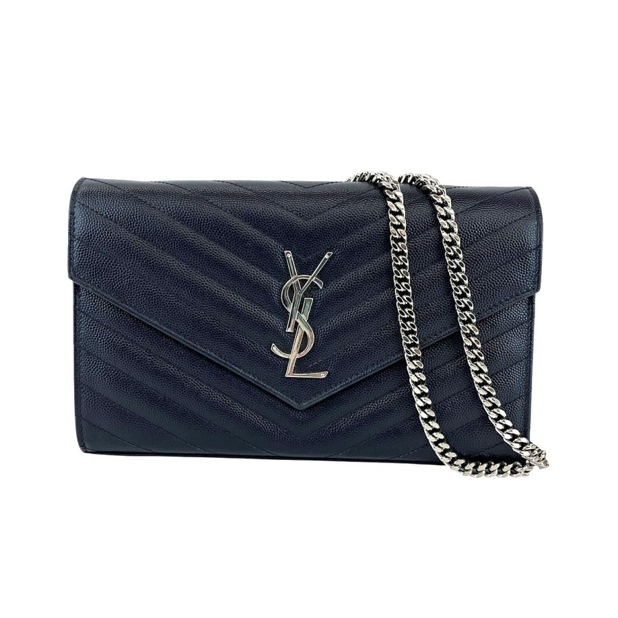 SAINT LAURENT サンローラン カサンドラ チェーンウォレット 長財布 