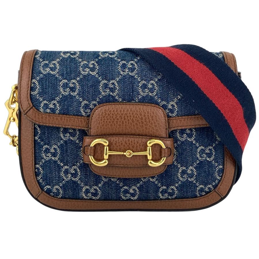 グッチ　デニム　1955 ホースビットショルダーバッグ GUCCI（グッチ） ホースビット1955 シェリーライン デニム ショルダー