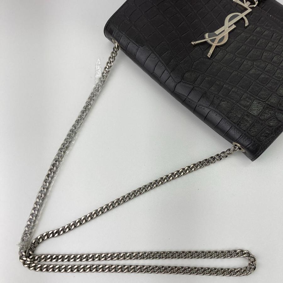 SAINT LAURENT PARIS サンローランパリ クロコ型押し ケイト タッセル 