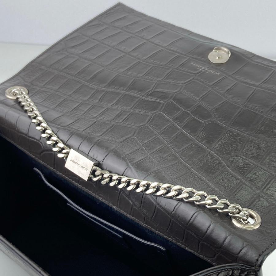 SAINT LAURENT PARIS サンローランパリ クロコ型押し ケイト タッセル 
