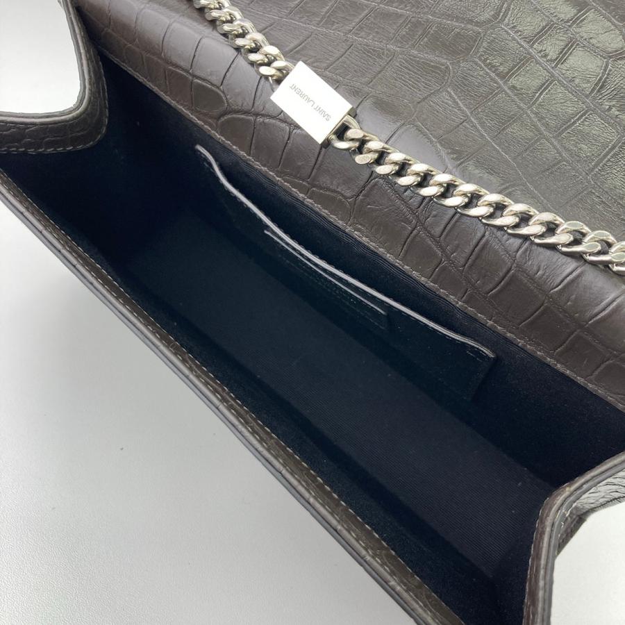 SAINT LAURENT PARIS サンローランパリ クロコ型押し ケイト タッセル 