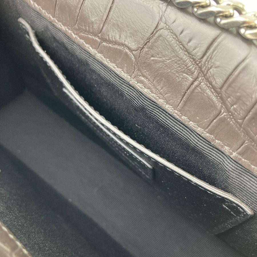 SAINT LAURENT PARIS サンローランパリ クロコ型押し ケイト タッセル 