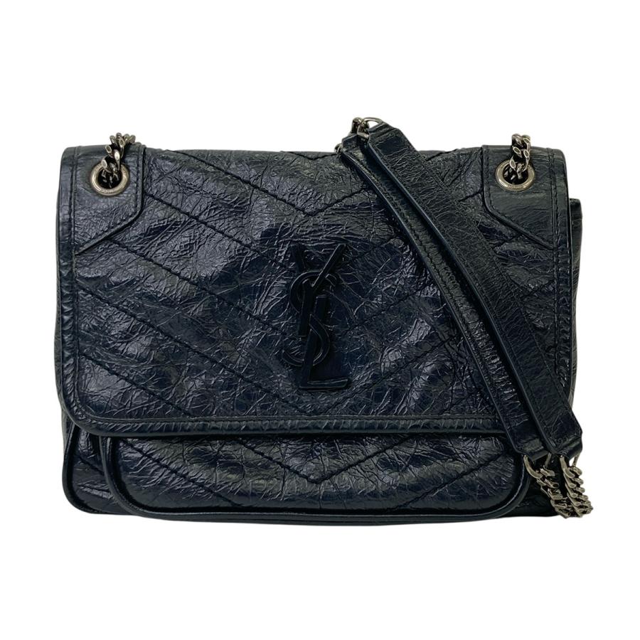 イブサンローラン　ブラック　レザー　ショルダーバッグ YSL ブラック レザー ショルダーバッグ