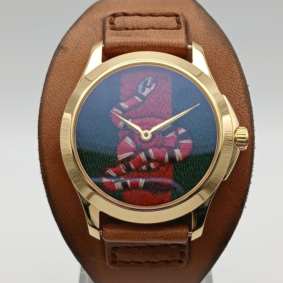 GUCCI（グッチ） Gタイムレス Snake 腕時計 YA126483 レザー グリーン