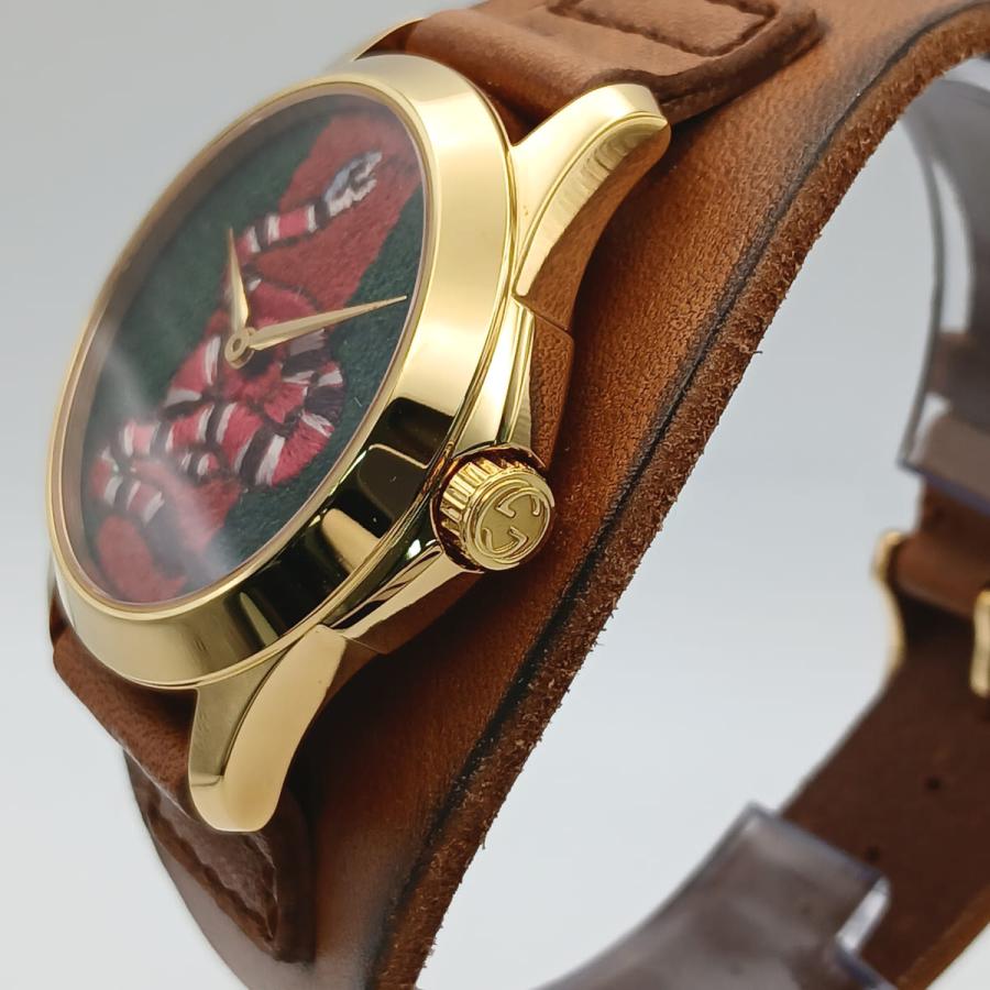 GUCCI（グッチ） Gタイムレス Snake 腕時計 YA126483 レザー グリーン