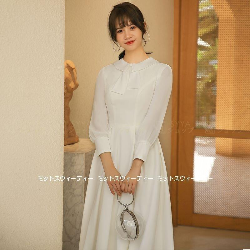 直販ショッピング ウェディングドレス 花嫁 二次会 ウエディングドレス 結婚式 前撮り 披露宴 リゾート マキシ丈 ワンピース 長袖 白 シフォン レストラン挙式 ハネムーンフォト ショッピング大セール Ssl Daikyogo Or Jp