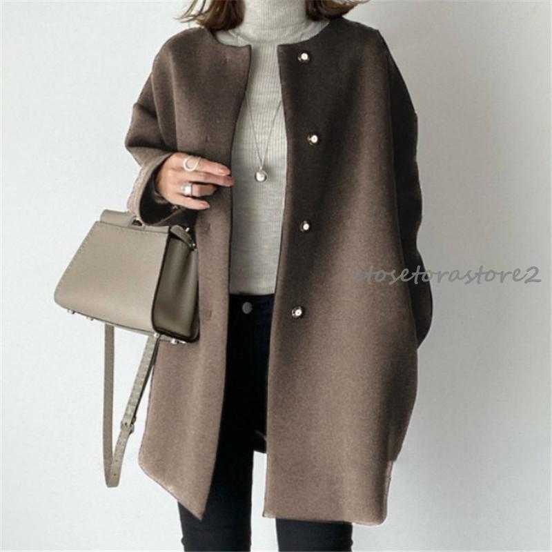 コート ノーカラーコート レディース 冬服 秋冬 春秋 ゆったり 暖かい 厚手 チェスターコート アウター ラシャコート 通勤 アウター 保温 防寒｜pay｜07