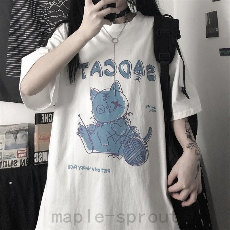 かわいいそう野良猫tシャツ オーバーサイズ 原宿病みかわいい地雷系｜pay｜10