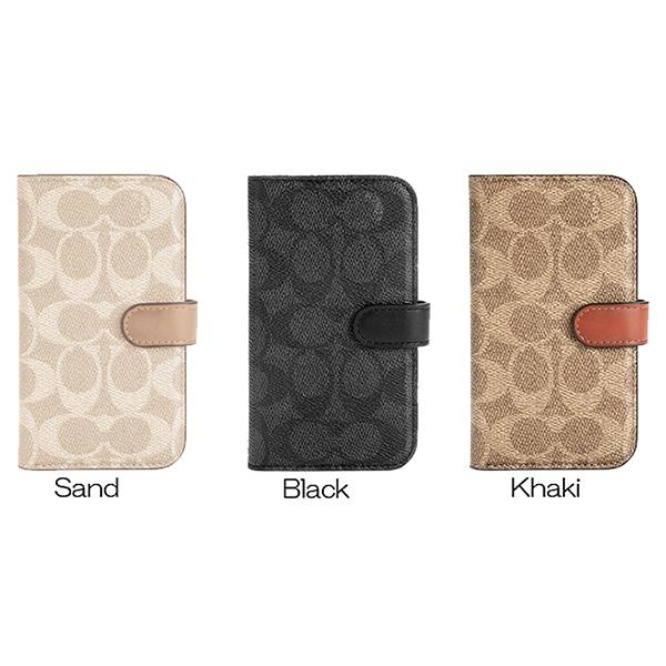 【アウトレット】COACH コーチ iPhone12mini ケース カバー スマホケース Folio Case Signature C Sand ブランド おしゃれ 手帳型 手帳 Black ブラック｜paypaystore｜02