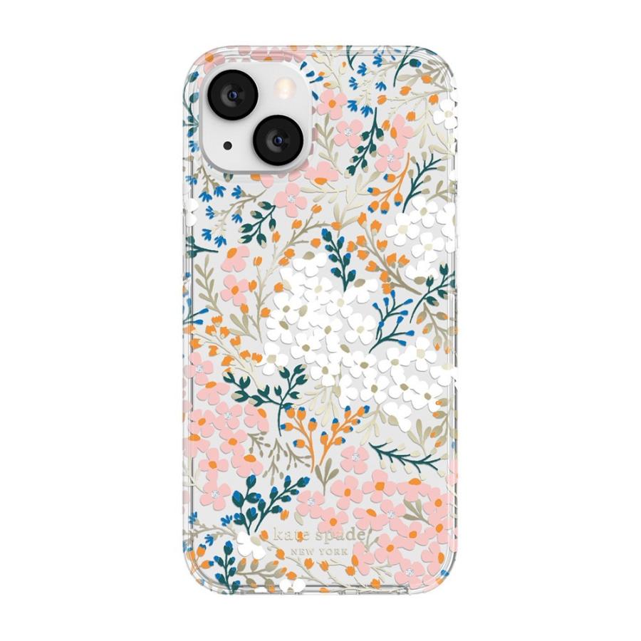 kate spade ケイトスペード スマホケース ハード ケース iPhone13 花柄 クリア 2021 KSNY Protective HS Case Multi Floral Rose Green｜paypaystore