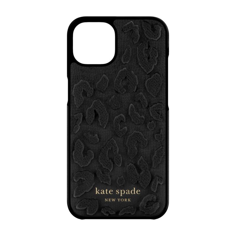 kate spade ケイトスペード スマホケース ハード ケース iPhone13 ヒョウ柄 アニマル柄 ブラック 2021 KSNY Wrap Case Leopard Flocked Black｜paypaystore｜02