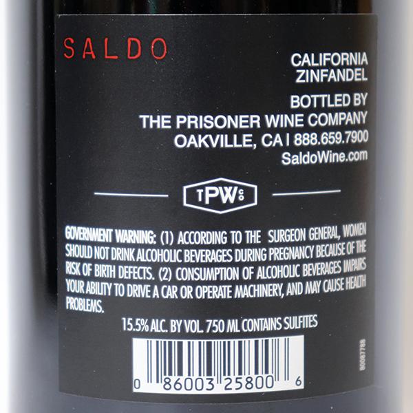 ザ プリズナー サルード ジンファンデル ブレンド 750ml 箱なし（赤ワイン・アメリカ） :prisoner-saldo