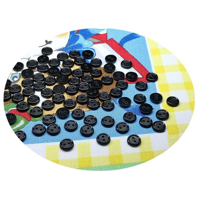 人気急上昇 ドール用 6mmボタン 19 黒 50個入 メーカー在庫限り品