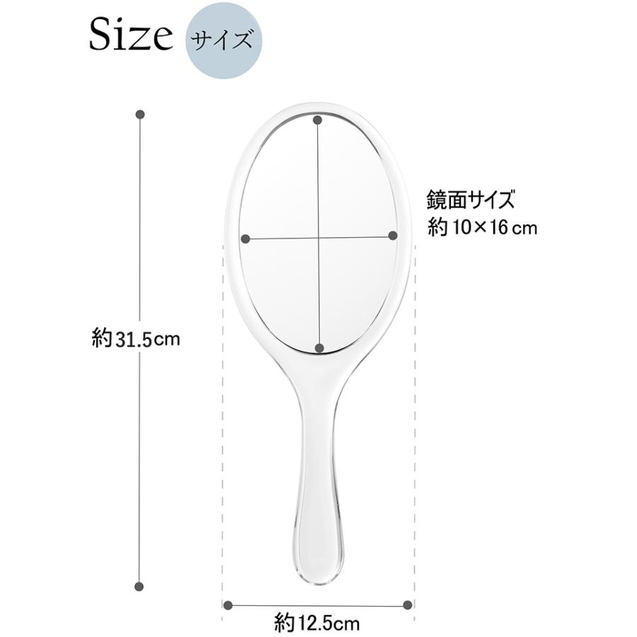 鏡 手鏡 ハンドミラー 化粧鏡 アクリル 拡大鏡 3倍 等倍 両面 2面