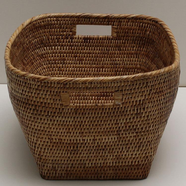 籐 かご 籐のかご バスケット 収納 洗濯かご ランドリーバスケット L