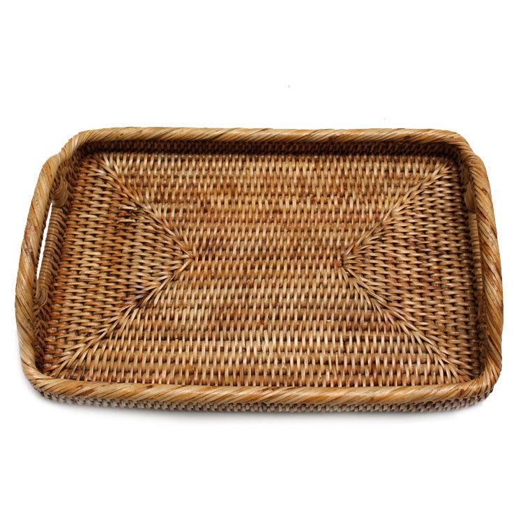 籐 かご 籐のかご トレイ 収納 トレー お盆 ブレックファーストトレー