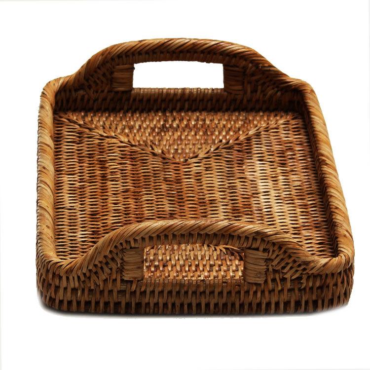 籐 かご 籐のかご トレイ 収納 トレー お盆 ブレックファーストトレー