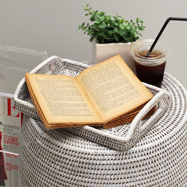籐 かご 籐のかご トレイ 収納 トレー お盆 ブレックファーストトレー