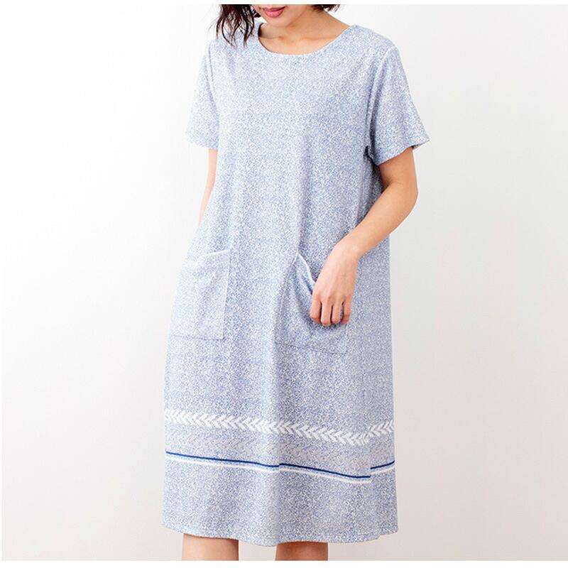 ルームウェア ワンピース Aライン 部屋着 おしゃれ 日本製 送料無料 パジャマ リラックスウェア 半袖 霜降り オルテガ アイボリー グレー ファビュラスタイル Fabulaos Relaxing A Gara パウダーバス ヒーリング 通販 Yahoo ショッピング