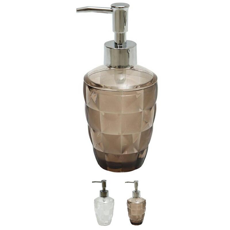 ディスペンサー ソープディスペンサー 液体用 250ml おしゃれ 安い アクリル グリッド クリア ブラウン チェック柄 お手頃 詰め替えボトル モダン Gridsoapdis パウダーバス ヒーリング 通販 Yahoo ショッピング