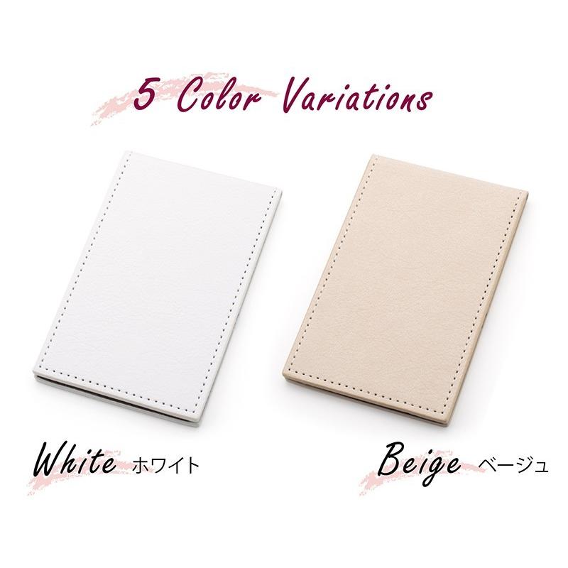 手鏡 ミラー 携帯用 おしゃれ コンパクト 二つ折り カードサイズ