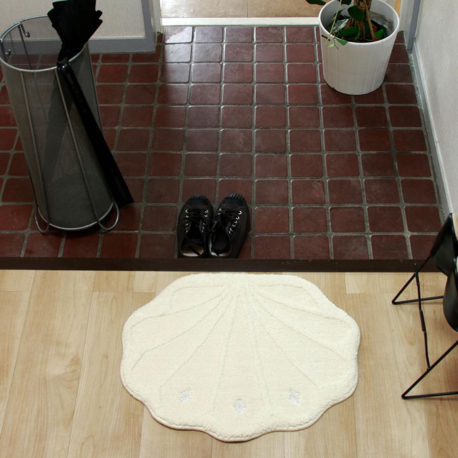 バスマット 小さめ 40 60 ふわふわ ふかふか 玄関マット アイボリー