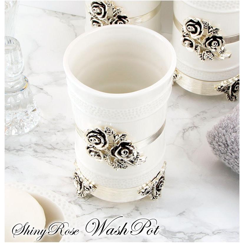 カップ コップ おしゃれ 安い タンブラー 洗面ポット 陶器 磁器 ロココ 高級 バラ ローズ エレガント ゴールド 豪華 シャイニーローズ Shinyrose Pot パウダーバス ヒーリング 通販 Yahoo ショッピング