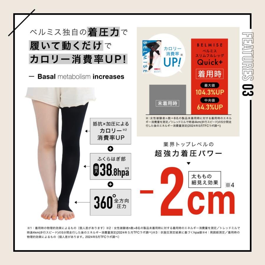公式 ベルミス クイックプラス 着圧ソックス 靴下 着圧靴下 着圧 着圧レギンス 着圧スパッツ トレンカ レディース BELMISE スリムフルレッグ Quick+ | BELMISE | 14