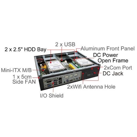 G-ALANTIC GA6605 Mini ITX 容積3.84L FlexATX対応 アルミ製フロント