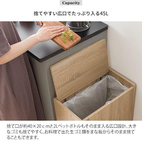 MIYATAKE ゴミ箱 45L 木製 キッチンペール Chere シェール DB-650R-BR ブラウン_8