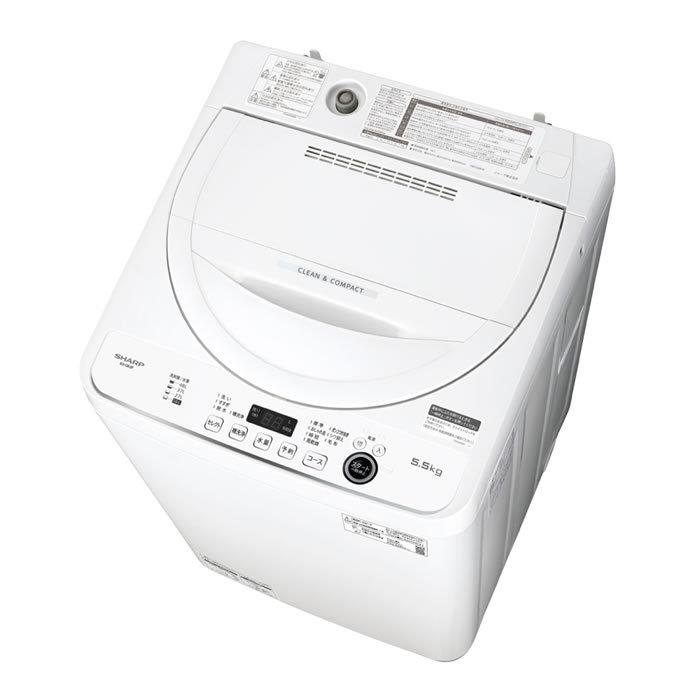 SHARP（シャープ） 全自動 洗濯機 洗濯・脱水 5kg ES-GE5F-W ホワイト
