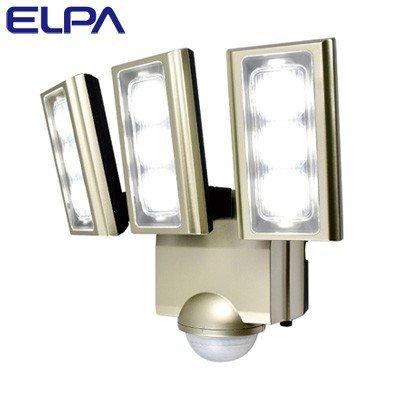 ELPA エルパ 屋外用LEDセンサーライト 3灯 AC電源 ESL-ST1203AC ゴールド 朝日電器