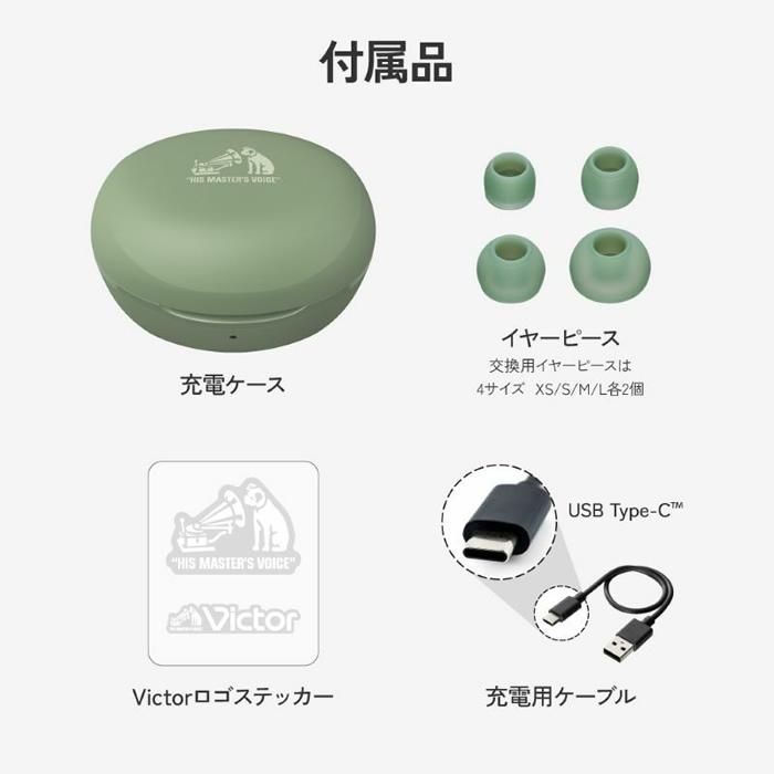 JVC ビクター 完全ワイヤレスイヤホン HA-A6T-V パープル Victor