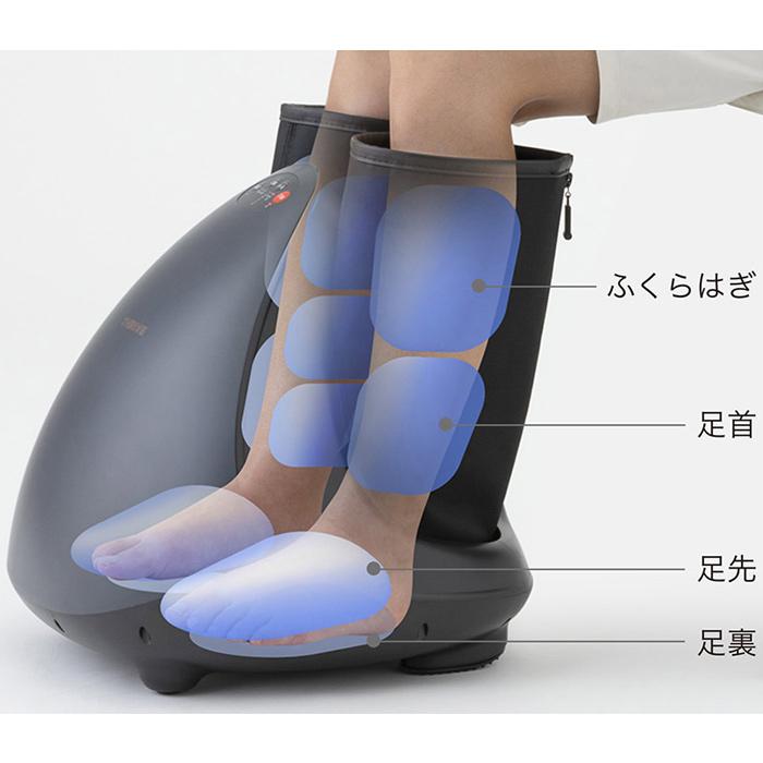 スライヴ フットマッサージャー エアー マッサージ器 足 MD-8708 グレー正規販売店 THRIVE（スライヴ） フットマッサージャー エアー マッサージ器 足 MD