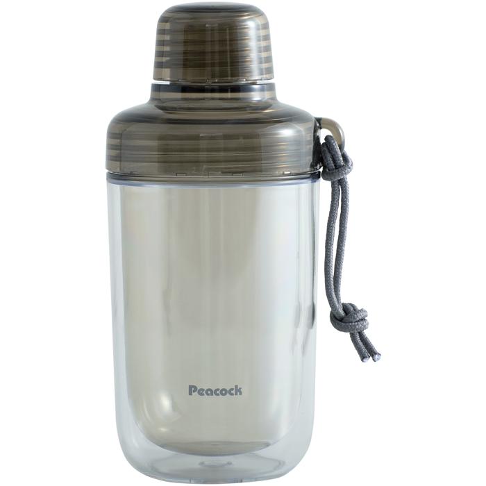 ピーコック魔法瓶工業 ピーコック魔法瓶 0.34L 水筒 クリアボトル キャップタイプ ダブルウォール PPB-35XH スモーク : PC ...