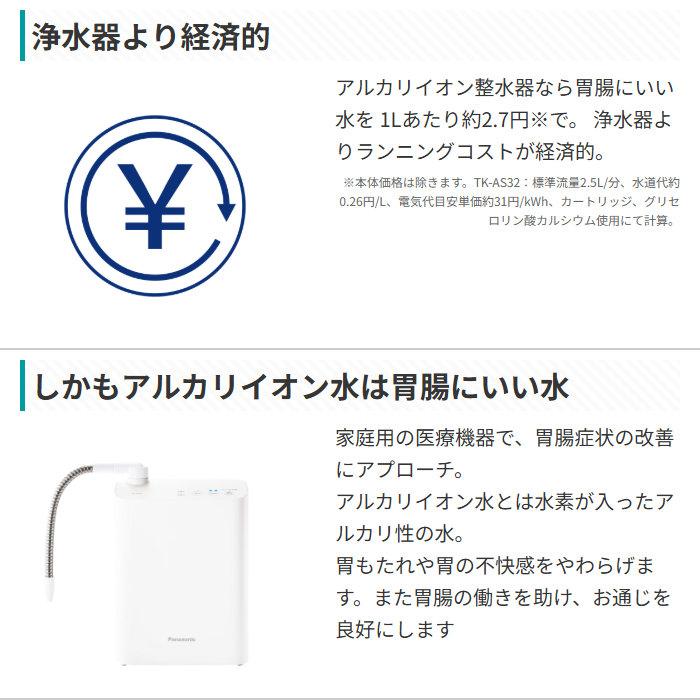 パナソニック アルカリイオン整水器 据置型 コンパクトサイズ PFOS/PFOA除去 TK-AS32-W ホワイト_3