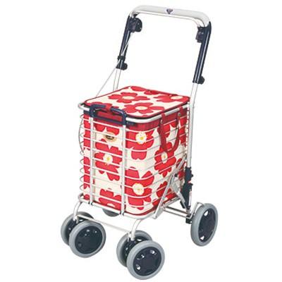 ユーバ産業 ショッピングカー アルミ製ワイヤーカート A-0245H-RD 赤花
