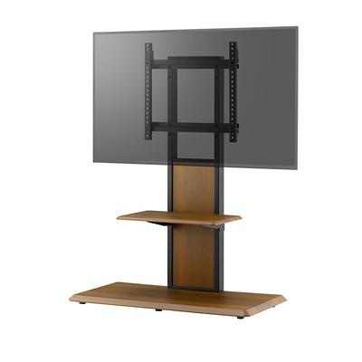 朝日木材加工 テレビスタンド 40〜65V型対応 壁寄せスタイル 棚付き壁寄せスタンド AS-WB850 ブラック木目