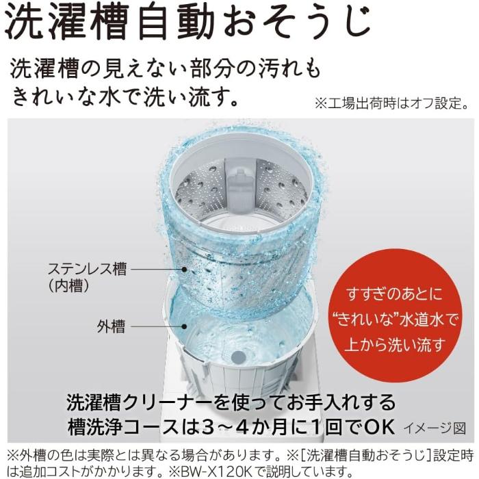 ビートウォッシュ 日立 全自動洗濯機 8kg BW-V80K-W ホワイト : PC