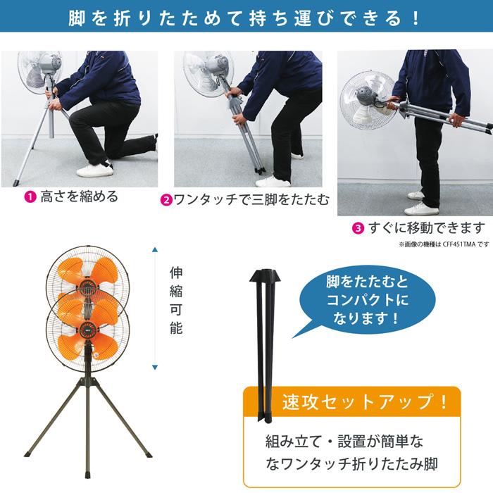 広電 KODEN 扇風機 工業扇 43.5cm 樹脂羽根 三脚型 CFF435TPA｜pc-akindo｜03