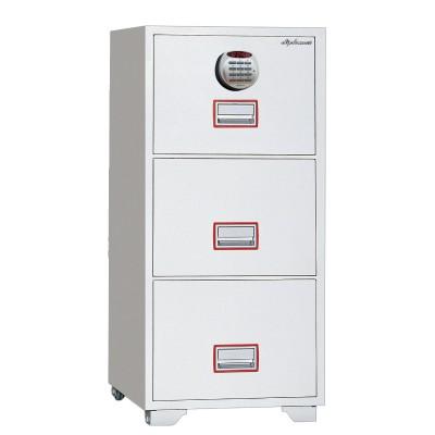 ディプロマット デジタルテンキー式 金庫 (R3) 60分耐火キャビネット3段 内容量156L 警報アラーム付 DFC3000R3 オフホワイト