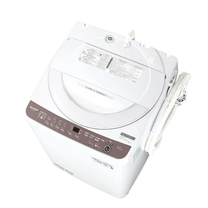 SHARP（シャープ） 全自動洗濯機 穴なし槽 ES-GE7H-T ブラウン系 洗濯 