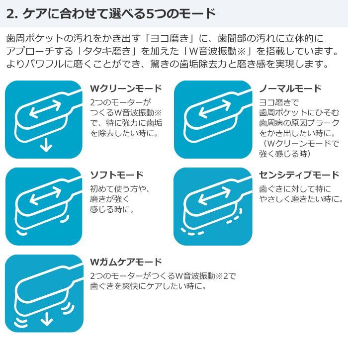 パナソニック 音波振動ハブラシ 電動歯ブラシ 充電式 W音波振動 EW