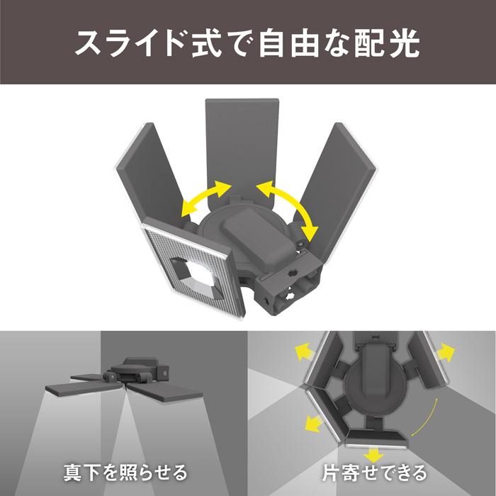ムサシ 12.5W×4灯 スライド型 LED センサーライト 屋外向け LED-AC4000_5