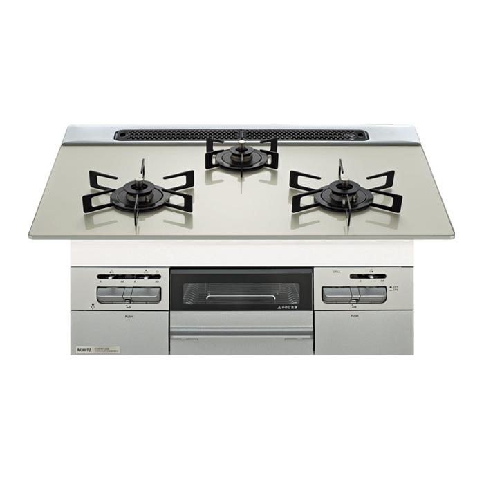 ノーリツ プロパンガス用 75cm天板ビルトインコンロ Mikke ミッケ N3WV7RWAP2SIC-LPG ムーンシルバー ノーリツ（NORITZ） プロパンガス用 75cm天板ビルトインコンロ Mikke