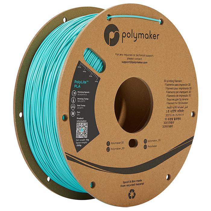 Polymaker PolyLite PLA フィラメント (1.75mm, 1kg) Teal ティール 3D