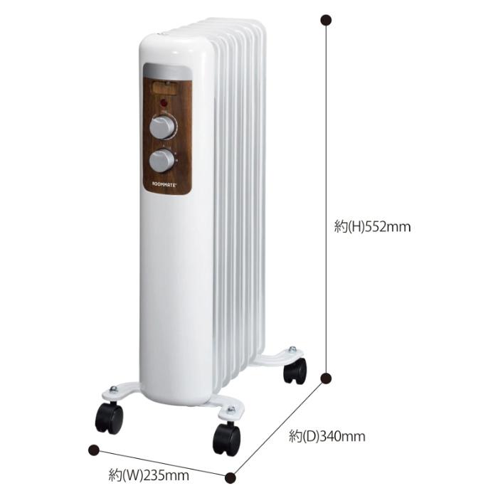 ROOMMATE（ルームメイト） オイルヒーター RM-241H ホワイト 7枚フィン